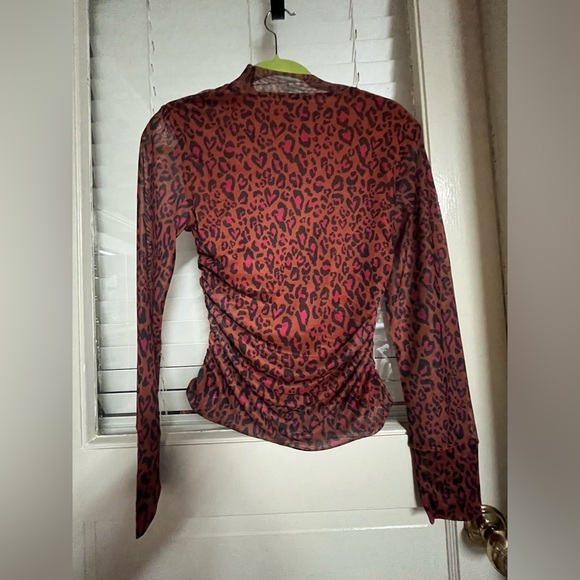 Farm Rio Mesh Leopard Print Shirt Small - Picture 7 of 7